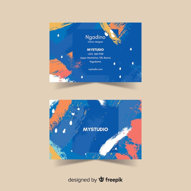 Free vector abstract painted business card template