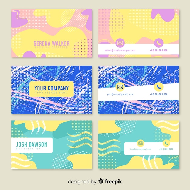 Abstract painted business card template