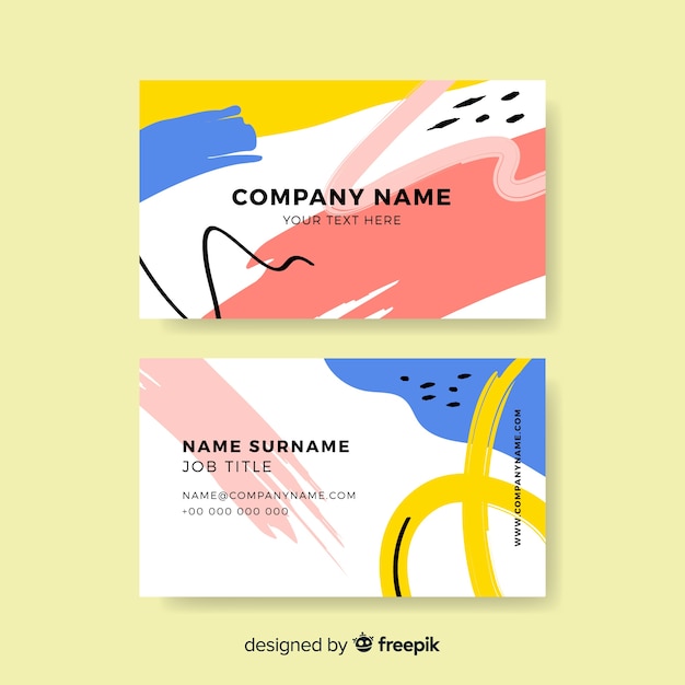 Abstract painted business card template