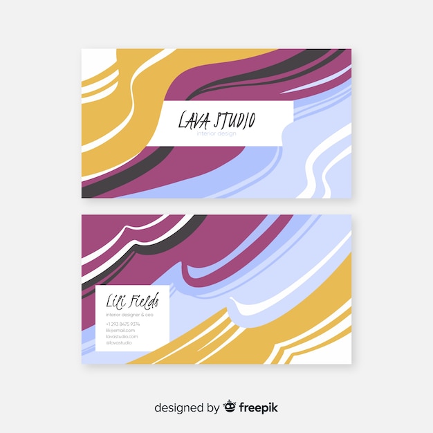 Abstract painted business card template