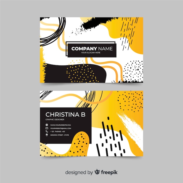 Abstract painted business card template