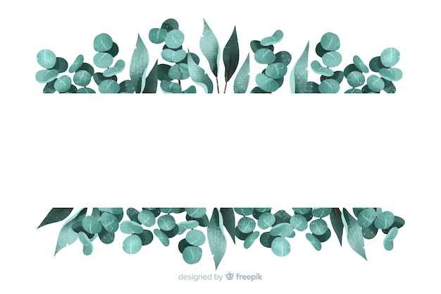 Free Vector abstract painted leaves frame with copy space