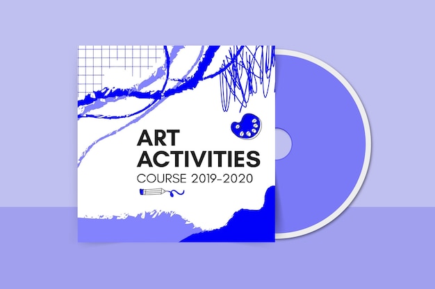 Free Vector abstract painted monocolor education cd cover