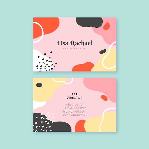 Abstract painted template for business card