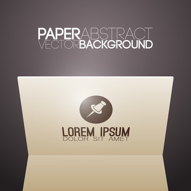 Free Vector abstract paper template with folded brochure and pin icon  