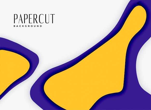 Abstract papercut background in purple and yellow colors