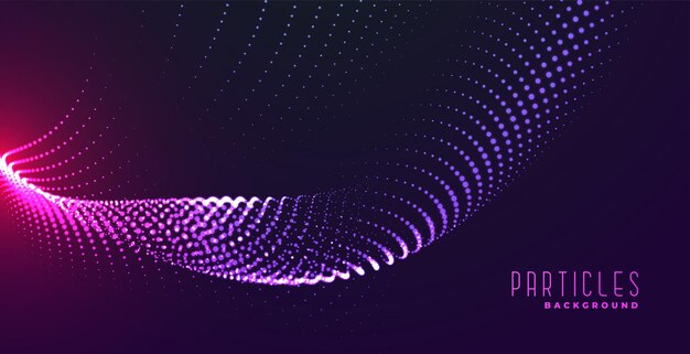 Abstract particle wave with light effect background