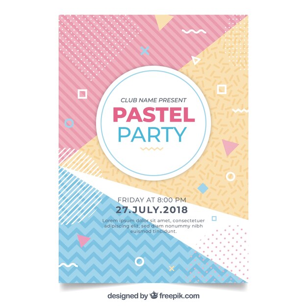 Abstract party poster with geometric style