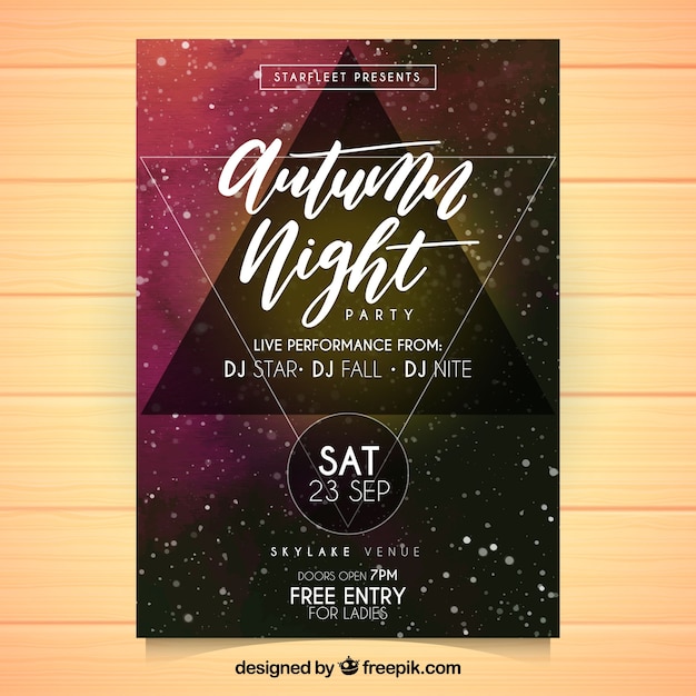 Abstract party poster with triangle