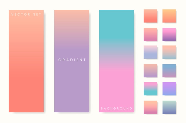 Free Vector abstract pastel gradient banner set