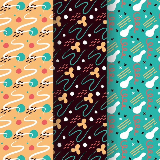 Free vector abstract pattern collection drawing concept