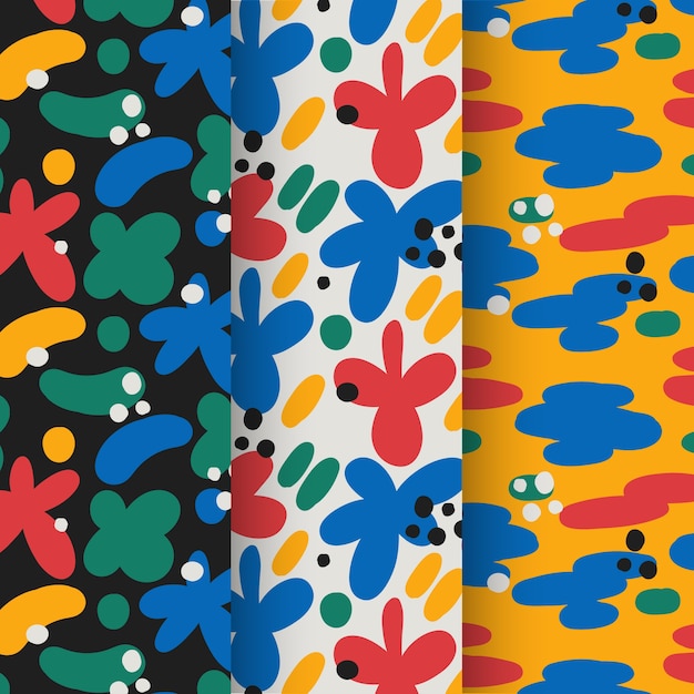 Free Vector abstract pattern collection hand drawn