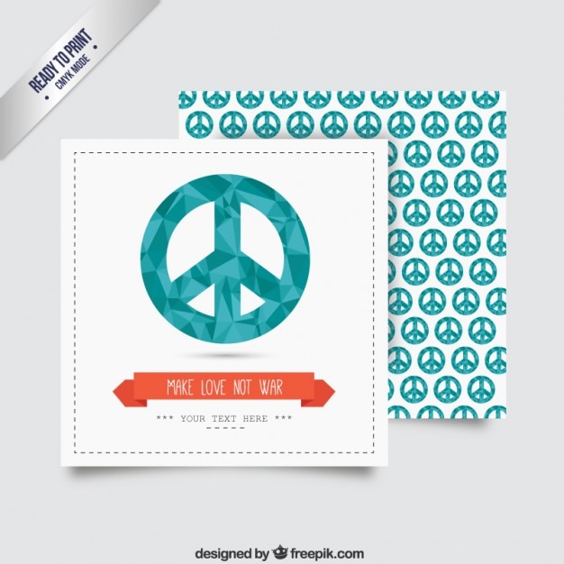 Free vector abstract peace card in blue tones