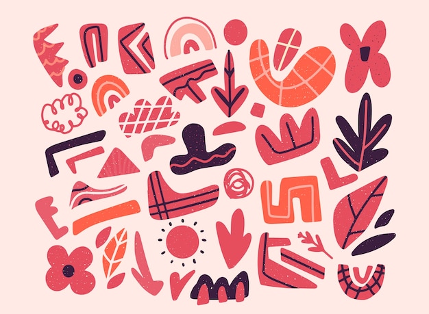 Free vector abstract pink organic shapes collection