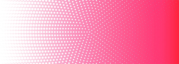 Abstract pink and white circular halftone pattern banner background