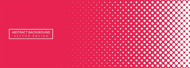 Abstract pink and white dotted banner background