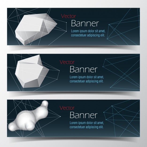 Free Vector abstract polygonal banners collection