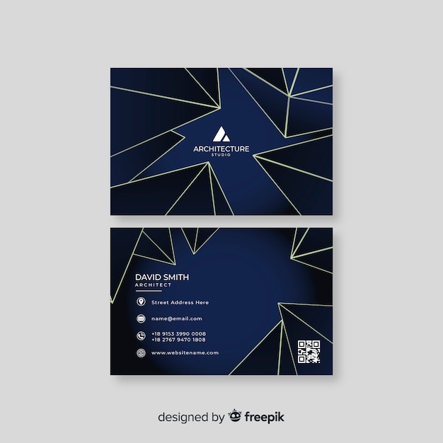 Abstract polygonal business card template