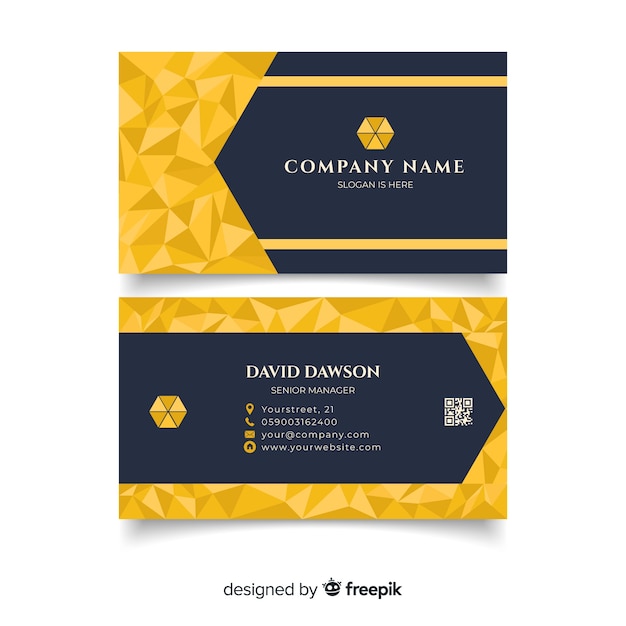 Abstract polygonal business card template