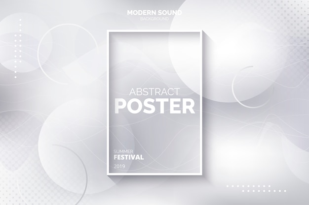 Abstract Poster Template with White Shapes