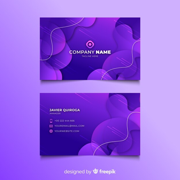 Abstract purple visiting card template