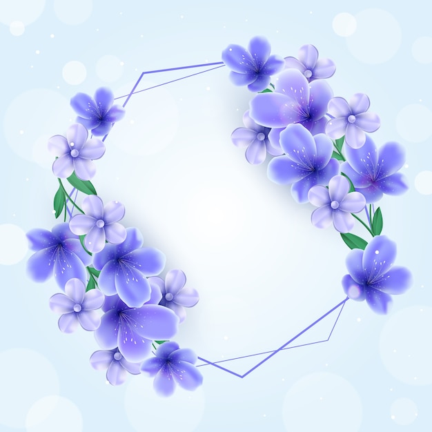 Abstract realistic floral spring frame