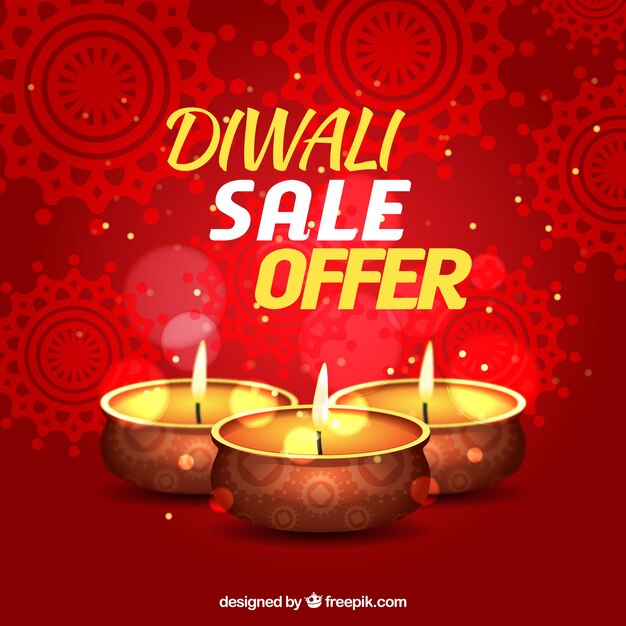 Abstract red background of diwali sales