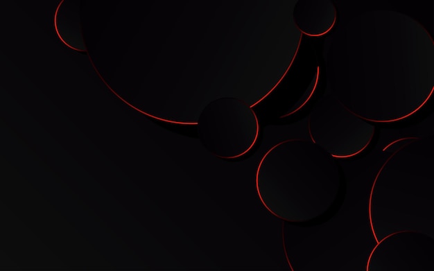 Free vector abstract red circle on black background technology