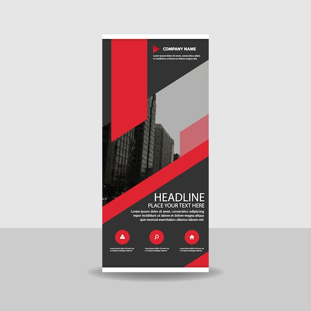 Free Vector abstract red commercial roll up banner