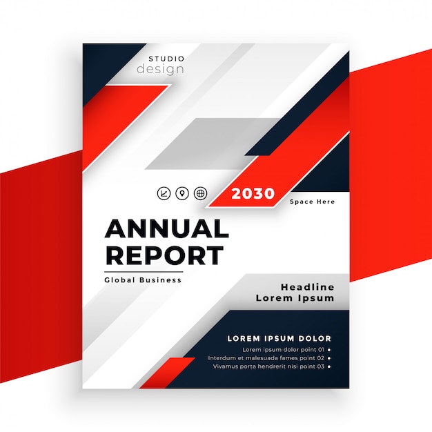 Abstract red corporate flyer annual report template