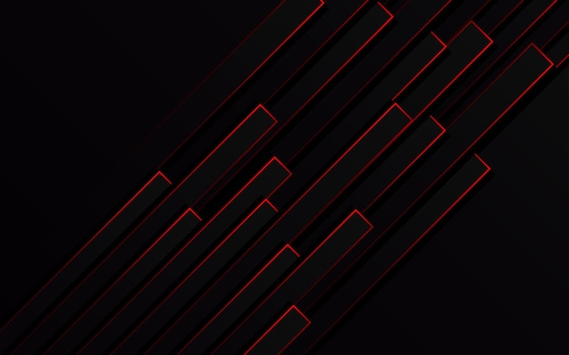 Free vector abstract red light lines pipe speed zoom on black background technology