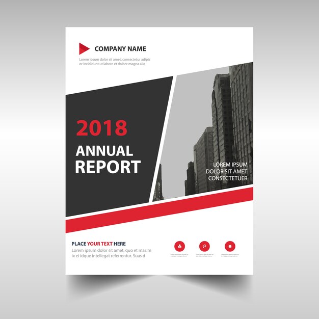 Abstract red professional annual report template