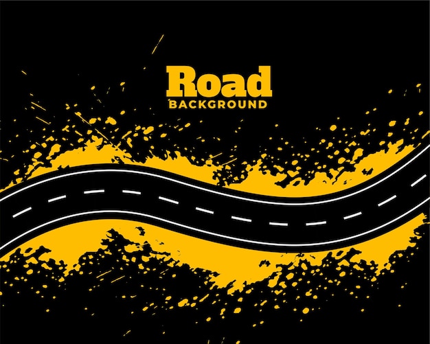 Free Vector abstract road pathway with yellow splatter