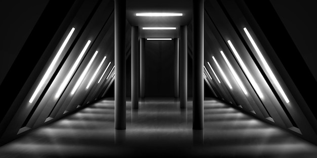 Abstract room black corridor background museum