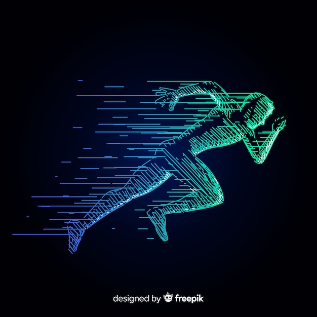 Abstract runner silhouette flat design