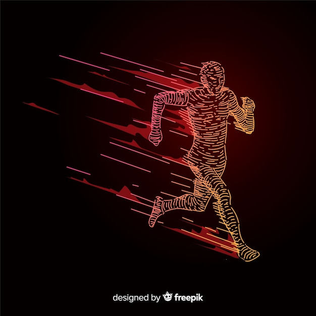 Abstract runner silhouette flat design