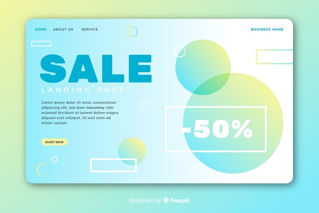 Abstract sale landing page template