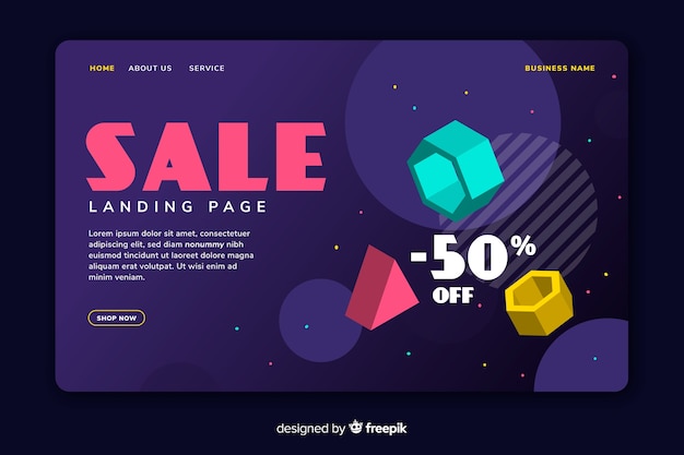 Abstract sale landing page template