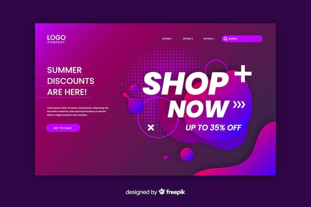 Abstract sale landing page template