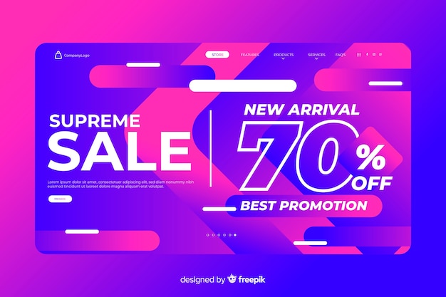 Abstract sale landing page template