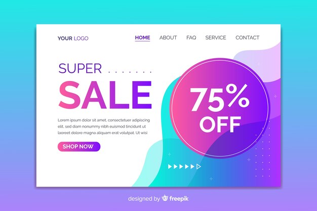 Abstract sale landing page