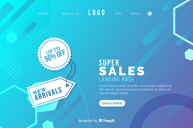 Abstract sale landing page