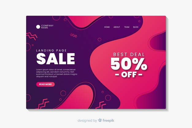 Abstract sale landing page