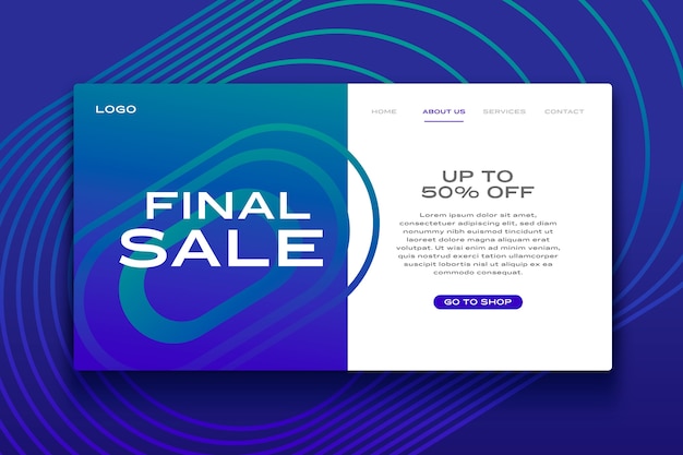 Free Vector abstract sale landing page