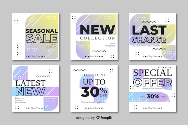 Abstract sale promotion banners collection