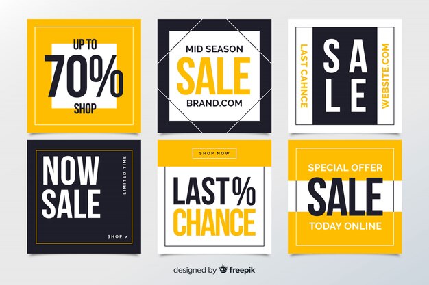 Abstract Sale Web Banners for Social Media