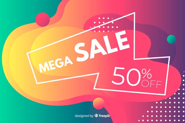 Abstract sales background flat style