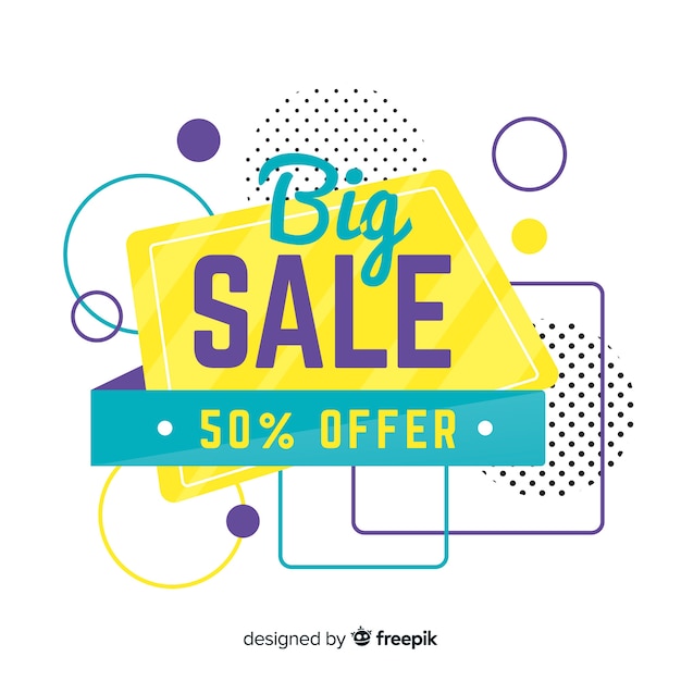 Abstract sales background flat style