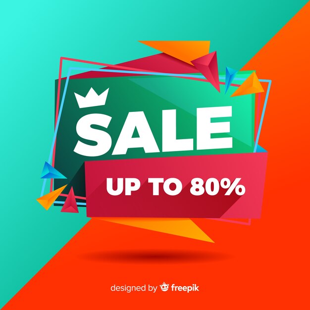 Abstract sales background flat style