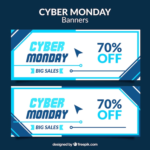 Abstract sales cyber monday banners